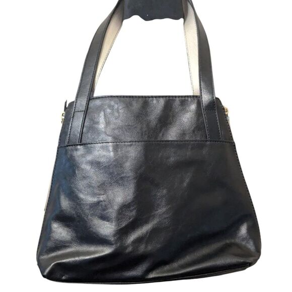 RELIC by FOSSIL Black White Stripe Handbag Classic Nautical Shoulder Tote - Picture 5 of 5